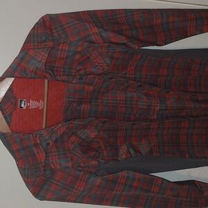 REI Red and Gray Plaid Shirt
